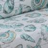 Benjara BM307081 103 in. Jiye Wave Quilted Polyester Loveseat Cover with Seashell Design White view 4