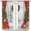 SXXLDNG Christmas Window Curtains Winter Xmas Tree Glitter Print Curtains Home Decor Living Room Bedroom Window Drapes Treatment Fabric 2Panels 84 (W) x 84(L) Inch Blackout view 2