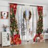 SXXLDNG Christmas Window Curtains Winter Xmas Tree Glitter Print Curtains Home Decor Living Room Bedroom Window Drapes Treatment Fabric 2Panels 84 (W) x 84(L) Inch Blackout view 4