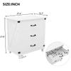 Modern Bedroom Nightstand with 3 Drawers Storage, White view 2