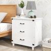 Modern Bedroom Nightstand with 3 Drawers Storage, White view 3