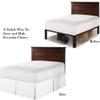 AKBLinenBedding - 3 Sided Tailored Pleated Split Corner Bed Skirt, Solid 650 TC Egyptian Cotton, Drop - 18 inch (White, King - 76" W x 80" L) view 4