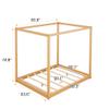 Queen Size Canopy Platform Bed with Support Legs,Natural view 2