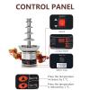 5 Tier Stainless Steel Chocolate Fondue Fountain - 4Kg Capacity, Electric Stainless Chocolate Melts, Digital Display Control & Removable, Nuts Or Party, Cooking Household Birthday Christmas view 2