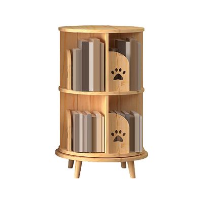 GAMAK Rotating Bookshelf for Kids with 4 Legs 360 Display 1-4 Tier Cartoon Books Rack Floor Simple Child Book Shelf Easy Assemble for Bedroom Study Room (Size : Two, Color : Straight Edge)