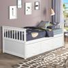 Captain's Bed Twin Daybed with Trundle Bed and Storage Drawers, White view 2