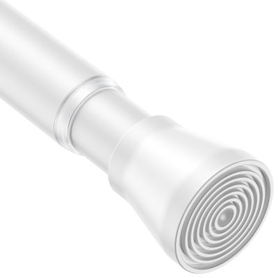 AIZESI White 1pcs Adjustable Spring Curtain Rods for Windows 17 to 26 Inch - No Drilling, Stainless Steel