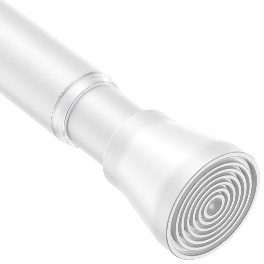 AIZESI White 1pcs Adjustable Spring Curtain Rods for Windows 17 to 26 Inch - No Drilling, Stainless Steel