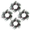 ABOOFAN 4pcs Christmas Candle Rings Wreath Holly Leaves Red Berry Wreath Candle Holder Mini Wreaths for Pillar Kitchen Cabinet Christmas Window Home Table Centerpiece view 1