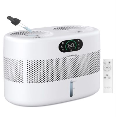 Reuseable Wick Evaporative Humidifier for Bedroom Quiet Healthy Baby Humidifier, No White Dust, Evaporative Humidifier Large Room 800ml/h 3 Speeds, 2