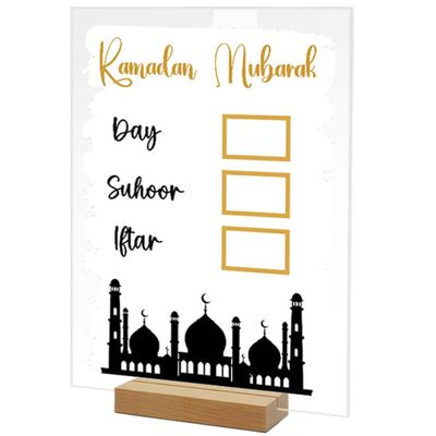 Didiseaon Acrylic Table Ornament Home Decor Eid Decorations Eid Ramadan Souvenir Ramadan Party Table Decorations Ramadan Decorations Erasable Decorate Writing Board Set up