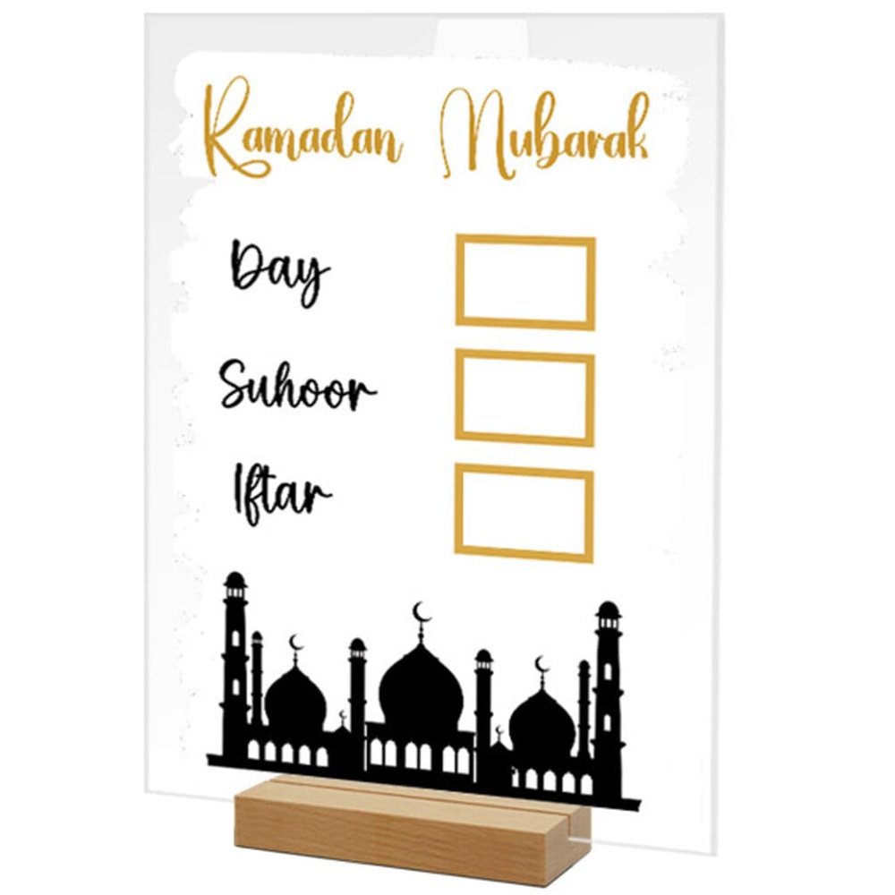Didiseaon Acrylic Table Ornament Home Decor Eid Decorations Eid Ramadan Souvenir Ramadan Party Table Decorations Ramadan Decorations Erasable Decorate Writing Board Set up