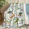 Ottoy Dinosaur Personalized Baby Blanket Gifts for Boys Dinosaur Custom Name Blanket for Girls Boy Super Soft Blankets for Couch Air-Conditioning Quilts Chirstmas Gifts Decor 50"x40" for Kids view 1