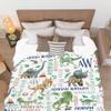 Ottoy Dinosaur Personalized Baby Blanket Gifts for Boys Dinosaur Custom Name Blanket for Girls Boy Super Soft Blankets for Couch Air-Conditioning Quilts Chirstmas Gifts Decor 50"x40" for Kids view 3