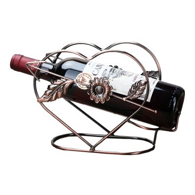 Free Standing Wine Storage 1 Bottle, Wine Bottle Holder, Iron Wine Rack, Wine Display Storage, Floor-Standing Wine Rack, Wine Holder with Shelves, Art Wine Rack,Practical Wine Rack (Color : Bronze)