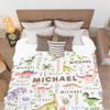 Ottoy Personalized Dinosaurs Baby Blanket Gifts for Boys Dinosaurs Custom Name Blanket for Girls Boy Super Soft Blankets for Couch Air-Conditioning Quilts Chirstmas Gifts Decor 120"x90" for Family view 3