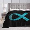 Dysautonomia Awareness Ribbon Fleece Blanket Soft Micro for Bed 60"X50" view 4