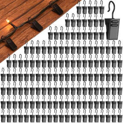 Gisafai Christmas Shingles Light Clips Asphalt Roof Light Clips Mini Gutters Hooks for Hanging Christmas Outdoor Decoration, Electroplated Iron(Black,300 Pcs)