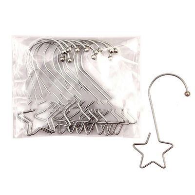 INEARZ Family Christmas Decoration Christmas Wreath Hook with Beaded Star Metal Christmas Flower Hook