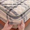 FCLDESHOP Fits Mattress Perfectly Sheets,Solid Color Warm and Thickened Milk Velvet Quilted Sheet,Mattress Cover for 12"/30cm Deep Mattresses,Grey Blue,180x200cm (1pcs) view 4