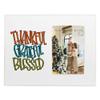 Clairmont & Co LF1982 Thankful Grateful Blessed Orange Teal Green On White 8.5 x 11 Wood Lily Wall or Tabletop Picture Frame Display view 1