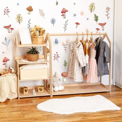 Watercolor Mushroom Wall Decals - Woodland Nursery Wall Stickers for Baby Boys or Girls Room DecorForest Wall Stickers RemovableNursery Playroom Decor.