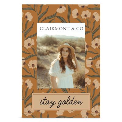 Clairmont & Co MF2182 Boho Stay Golden Wildflowers 4 x 6 Wood Mini Wall Or Tabletop Picture Frame Display