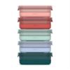 Ello Plastic 3.7 Cup Meal Prep Set 10 Pc, 5 Pack Set - BPA Free Plastic Food Storage Container with Silicone Boot and Airtight Lids, Dishwasher, Microwave, and Freezer Safe, Melon view 1