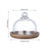 WALDOR Butter Dish Butter Dish with Lid Dessert Cake Dish Wooden Tray Transparent Glass Cover Lid Fruit Chocolate Macaroon Sushi Butter Plate Food Container Butter Keeper Ceramic Butter Dish view 2