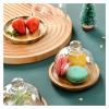 WALDOR Butter Dish Butter Dish with Lid Dessert Cake Dish Wooden Tray Transparent Glass Cover Lid Fruit Chocolate Macaroon Sushi Butter Plate Food Container Butter Keeper Ceramic Butter Dish view 4