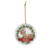 Pinecones Theme Design with Silver Beige Standard Poodle Personalized Christmas Ornaments 2025 Circle White Ceramic Puppy Owner Gifts view 2