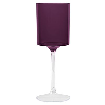EcoQuality Purple Plastic Wine Glasses with Clear Stem - 9 oz Wine Glass, Disposable Shatterproof Wine Goblets, Reusable, Elegant Drink Cup Tumbler, Weddings, Party, Dinner, Baby Showers (20)