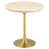 Modway EEI-6746-GLD-TRA Lippa 20" Round Artificial Travertine Side Table, Gold Travertine view 1