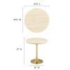 Modway EEI-6746-GLD-TRA Lippa 20" Round Artificial Travertine Side Table, Gold Travertine view 3