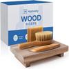 Homesty Wood Risers for Decor - Acacia Wood Tray for Kitchen Counter - Pedestal Stand for Bathroom Counter Decor - Wooden Riser, Dish Soap Tray, Soap Stand (Natural) view 1
