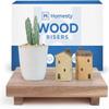 Homesty Wood Risers for Decor - Acacia Wood Tray for Kitchen Counter - Pedestal Stand for Bathroom Counter Decor - Wooden Riser, Dish Soap Tray, Soap Stand (Natural) view 2