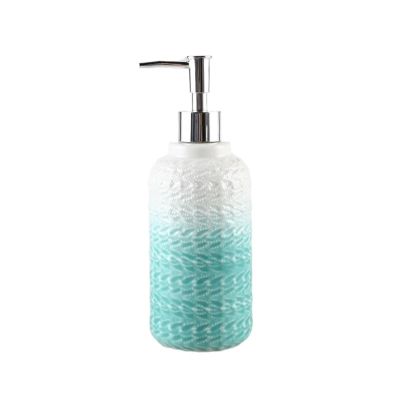 EARSHOT Handsoaps Dispenser Soap Dispenser Holds 16.90 Oz/500 Ml Liquid Soap Massage Essential Oil Lotion Dish Soap Ceramic Soap Pump Embossed Soap Dispenser Bottle Soap Dispenser Kitchen