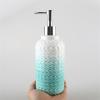 EARSHOT Handsoaps Dispenser Soap Dispenser Holds 16.90 Oz/500 Ml Liquid Soap Massage Essential Oil Lotion Dish Soap Ceramic Soap Pump Embossed Soap Dispenser Bottle Soap Dispenser Kitchen view 3