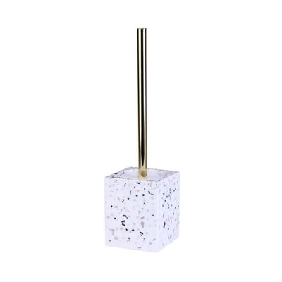 RUTAVM Toilet Brush Toilet Brush Resin Toilet Brush & Holder Holder for Bathroom Toilet Toilet Brush Set Stainless Steel Handle-White/Black for Bathroom