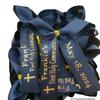 Custom set of 25 favor ribbons, featuring 5/8" satin ribbon. Perfect for occasions like weddings, showers, baptisms, communions, confirmations, bar mitzvahs, homecoming, prom, reunions view 1