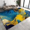 3D Graffiti Art Abstract Area Rugs, Blue Gold Luxury Hand Painted Oil Painting Apartment Carpet, Bedroom Rug Pattern Clear Comfortable Feet Apply to Kitchen Dining Room,57ft/150 * 210cm view 3
