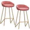 ANram Counter Height Bar Stools Set of 2 Velvet Upholstered Counter Stools Modern Island Chairs with Low Back for Kitchen Island view 1