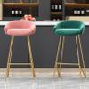 ANram Counter Height Bar Stools Set of 2 Velvet Upholstered Counter Stools Modern Island Chairs with Low Back for Kitchen Island view 3