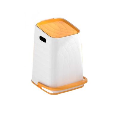 GLigeT Garbage Can Foot Operated Trash Can with Lid Square Leather Grain Living Room Bedroom Study Room Office, Plastic, 8L/12L Trash Bin (Color : B, Size : 8L)