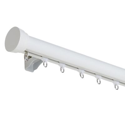 TZUFA Wall Mount Curtain Track Set, 1-6m Aluminium Curtain Rod, Heavy Duty Curtain Rails, for Living Room Or Bedroom (Color : White, Size : 1.2m)