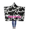Cow Blanket Custom Hooded Blankets Wearable Blanket Hoodie Personalized Picture Blanket Comfy Cow Print Christmas Gift for Women Men view 1