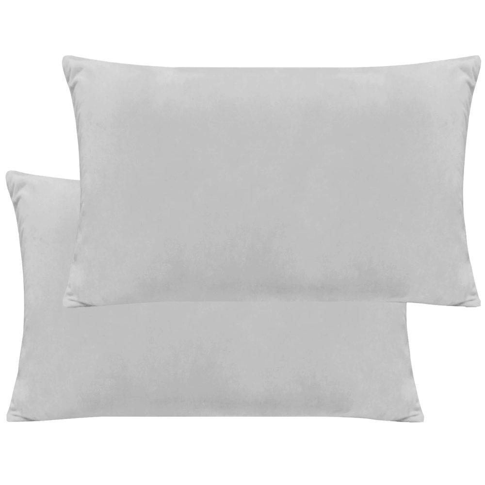 2 Pack Velvet Pillowcases King Size with Envelope Closure, Soft and Cozy Decorative Pillow Cases for Bedroom,Sofa,Couch,Solid Velvet Decorative Pillow Cover, 20 X 36 Inches,Grey