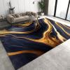 Abstract Line Art Area Rugs, Luxurious Black Gold Marble Texture Living Room Carpet, Carpet Mat Pattern Clear Comfortable Feet Apply to Cafe Office Door Mats Porch,56ft/150 * 180cm view 2