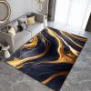 Abstract Line Art Area Rugs, Luxurious Black Gold Marble Texture Living Room Carpet, Carpet Mat Pattern Clear Comfortable Feet Apply to Cafe Office Door Mats Porch,56ft/150 * 180cm view 3