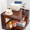 Yqyc Acrylic Side Table, Acrylic Nightstand with Storage Slots, Acrylic End Table for Living Room, for Living Room Bedroom Balcony Patio (Color : Reddish Brown) view 3